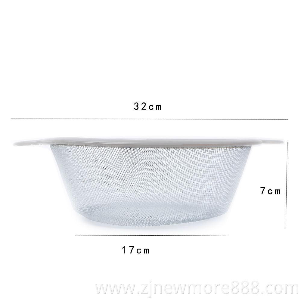 Round Metal Mesh Strainer Fruit Vegetable Colander